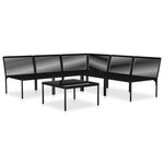 Salon de jardin meuble d'extérieur ensemble de mobilier 6 pièces avec coussins noir pvc 02_0016837