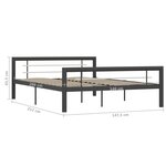 vidaXL Cadre de lit sans matelas gris et blanc métal 140x200 cm