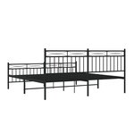 vidaXL Cadre de lit métal avec tête de lit/pied de lit noir 183x213 cm