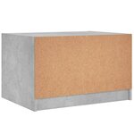 vidaXL Table basse avec portes en verre gris béton 68x50x42 cm