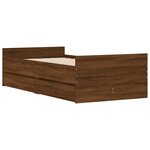 vidaXL Cadre de lit avec tiroirs sans matelas chêne marron 100x200 cm