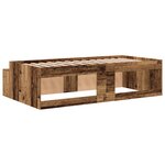vidaXL Cadre de lit de rangement Bois ancien 100x200 cm