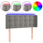 vidaXL Tête de lit à LED Gris clair 83x16x78/88 cm Velours