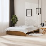 vidaXL Cadre de lit sans matelas marron miel bois massif 150x200 cm