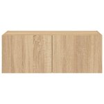 vidaXL Meuble TV mural avec lumières LED chêne sonoma 80x35x31 cm