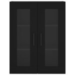 vidaXL Buffet haut Noir 69 5x34x180 cm Bois d'ingénierie