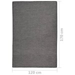 vidaXL Tapis à tissage plat d'extérieur 120x170 cm Gris