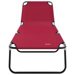 vidaXL Chaise longue pliable 2 Pièces portable rouge en tissu Oxford 600D