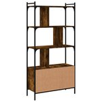 vidaXL Bibliothèque avec portes chêne fumé 76 5x30x154 5 cm