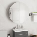 vidaXL Armoire de salle de bain miroir rond et LED Gris 54x54x17 5 cm