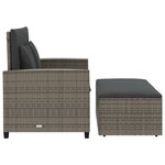 vidaXL Canapé de jardin 2 places avec coussins gris résine tressée