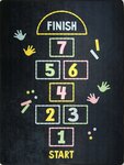 Tapis enfant Marelle 80 x 150 cm - Noir