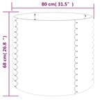 vidaXL Jardinière de jardin Acier enduit de poudre 80x80x68 cm Gris