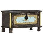 vidaXL Coffre de rangement Noir 80x40x45 cm Bois de manguier massif