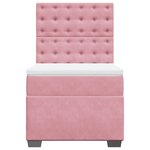 vidaXL Sommier à lattes de lit avec matelas Rose 90x200 cm Velours