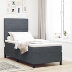 lit à ressort vidaXL avec matelas et LED gris foncé 90x200 cm en velours