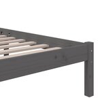 vidaXL Cadre de lit Gris Bois massif 140x190 cm