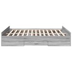 vidaXL Cadre de lit avec tiroirs sans matelas sonoma gris 140x200 cm