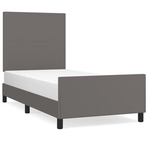 vidaXL Cadre de lit avec tête de lit Gris 100x200 cm Similicuir
