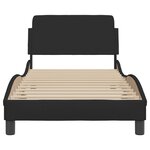 vidaXL Cadre de lit avec tête de lit sans matelas noir 90x200 cm tissu