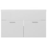 vidaXL Armoire d'évier avec lavabo intégré Blanc brillant Aggloméré