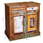 vidaXL Placard vintage avec 2 tiroirs 2 portes Bois massif récupéré