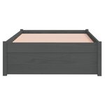 vidaXL Cadre de lit sans matelas gris bois massif 75x190 cm