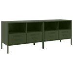 vidaXL Meubles TV 2 Pièces vert olive 68x39x50 5 cm acier laminé à froid