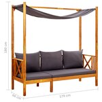 vidaXL Banc de jardin avec auvent Bois d'acacia solide