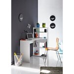 JUNE Bureau d'angle contemporain décor blanc - L 122 cm