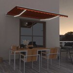vidaXL Auvent manuel rétractable avec LED 450x300 cm Orange et marron