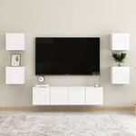 vidaXL Meuble TV mural Blanc brillant 30 5x30x30 cm