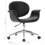 vidaXL Chaises pivotantes à manger lot de 2 noir similicuir