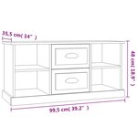 vidaXL Meuble TV noir 99 5x35 5x48 cm bois d'ingénierie