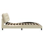 vidaXL Cadre de lit avec LED sans matelas crème 180x200 cm tissu
