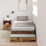 vidaXL Lit de rangement en vieux bois 100x200 cm