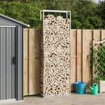 vidaXL Portant de bois de chauffage 110x28x312 cm acier inoxydable