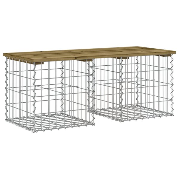 vidaXL Banc de jardin design gabion 103x44x42 cm bois de pin imprégné