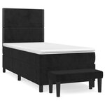 vidaXL Sommier à lattes de lit avec matelas Noir 90x200 cm Velours