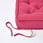 Galette de chaise coussin rehausseur en coton Rouge  40 x 40 x 10 cm - HOMESCAPES