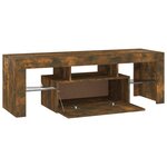 vidaXL Meuble TV avec lumières LED chêne fumé 120x35x40 cm