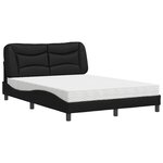vidaXL Lit avec matelas noir 120x200 cm similicuir