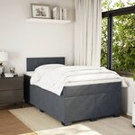 vidaXL Sommier à lattes de lit et matelas gris foncé 120x190cm velours