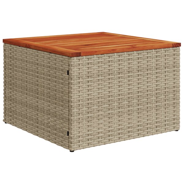 vidaXL Ensemble de canapés de jardin 7 pièces avec coussins Beige Poly Rotin Acacia