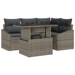 vidaXL Ensemble de canapé de jardin 5 pièces avec coussins gris polyrotin