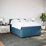 vidaXL Sommier à lattes de lit et matelas bleu 140x200 cm velours