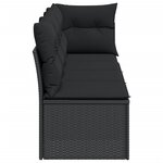 vidaXL Canapé de jardin avec coussins 4 places noir résine tressée