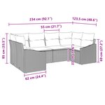 vidaXL Ensemble de canapé de jardin 6 pièces avec coussins gris en poly rotin