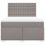 vidaXL Sommier à lattes de lit avec matelas Taupe 140x190 cm Tissu