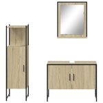 vidaXL Ensemble d'armoires de salle de bain 3 Pièces chêne sonoma